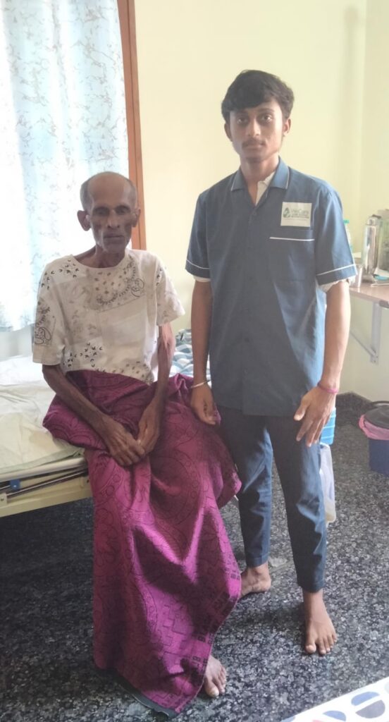 WeCare physiotherapist guiding a mobility exercise at a patient home in Mangaluru (Nursing Gallery)